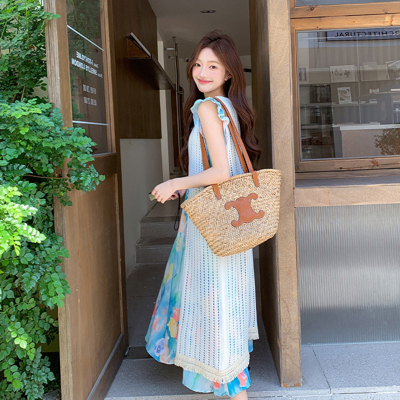 现货】2025夏装新款罩衫油画连衣裙套装两件套095-8215-P145-K218,女装连衣裙,浙宝095(原288A)