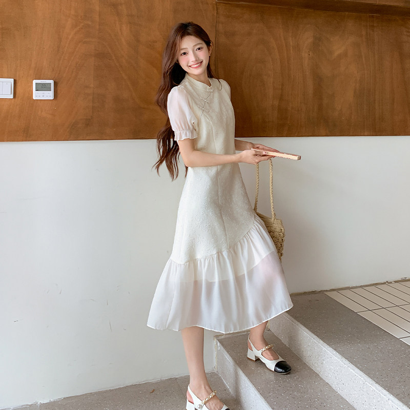 【已出货】2025夏装新款新中式盘扣旗袍连衣裙095-8220-P135-K198,女装连衣裙,浙宝095(原288A)