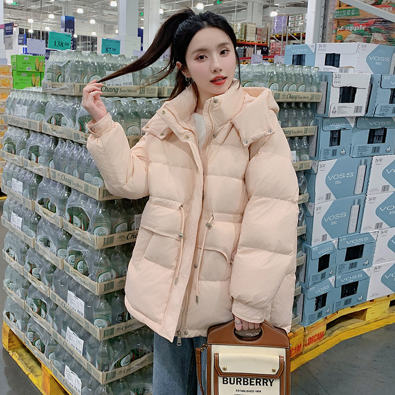 减龄短款加厚连帽羽绒服女2025年冬季新款韩版显瘦保暖白鸭绒外套图片
