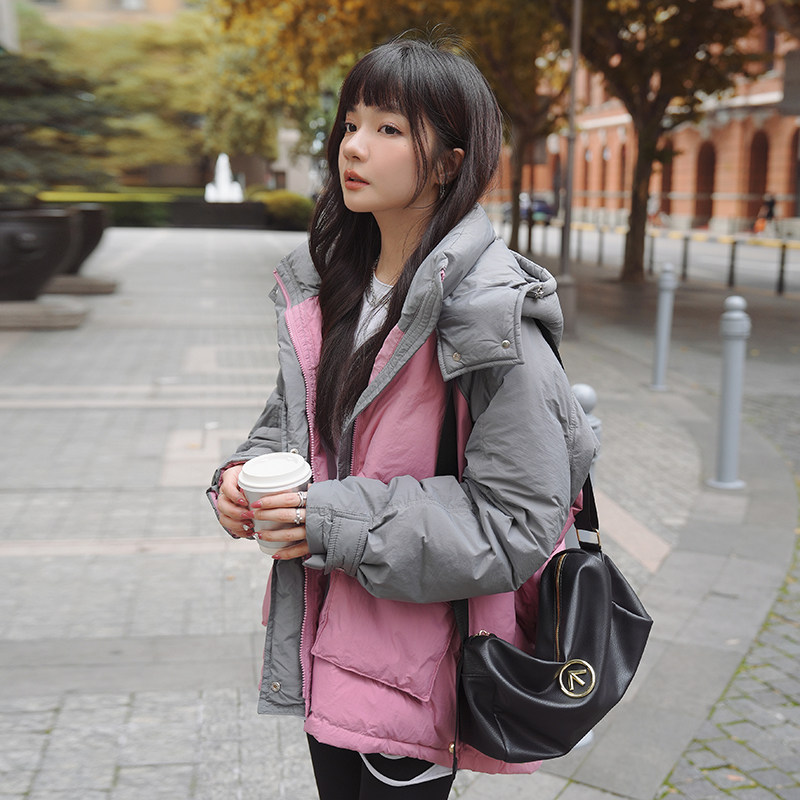 【现货】2024冬季新款撞色拼接白鸭绒羽绒服095-976-P245-K358,女装羽绒服,浙宝095(原288A)