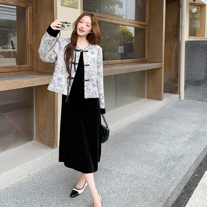 【现货】2025秋装中式外套吊带裙两件套095-8278-P175-K258,女装套装/套裙,浙宝095(原288A)