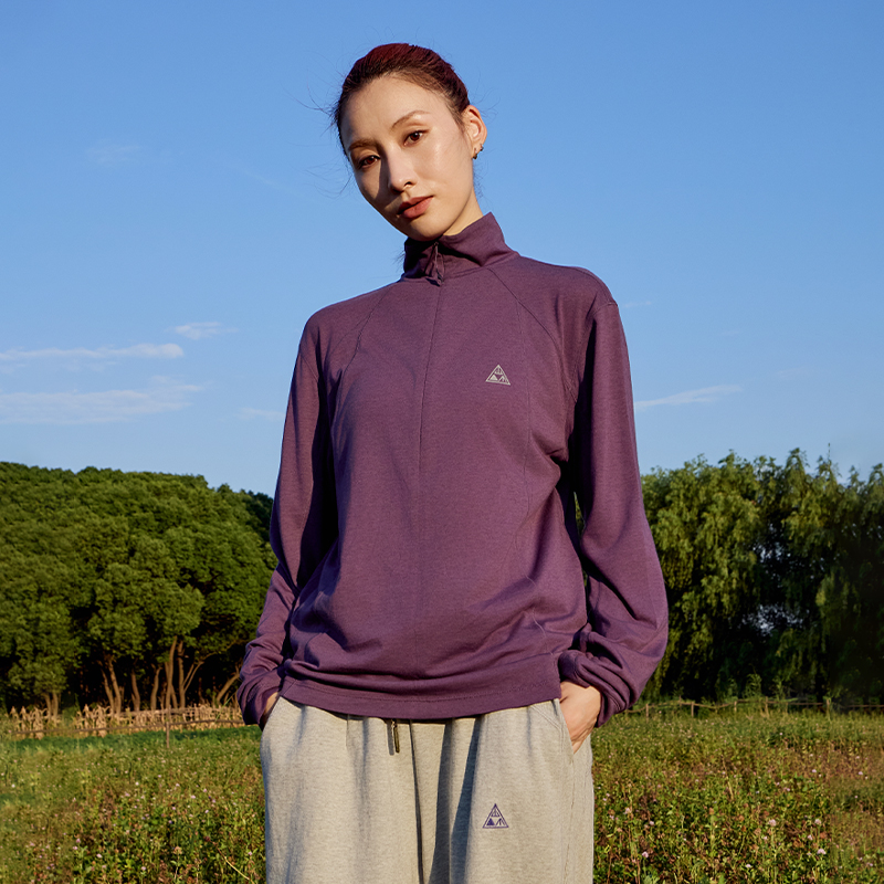 又见高山MetaMount AR高领半拉链立体线条吸湿排汗户外长袖T恤