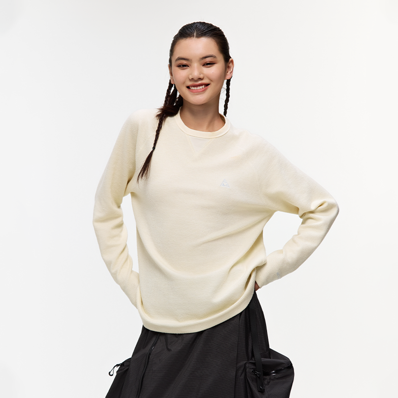 又见高山MetaMount CITY 华夫格软柔粗针织长袖T恤卫衣新款