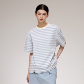 经典 又见高山MetaMount CITY 条纹山系肩部立体剪裁宽松T恤25夏