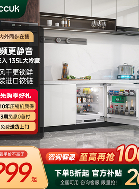 leaccuk领厨全嵌入台下式卧式橱柜单门内嵌矮小家用隐藏电冰箱L5