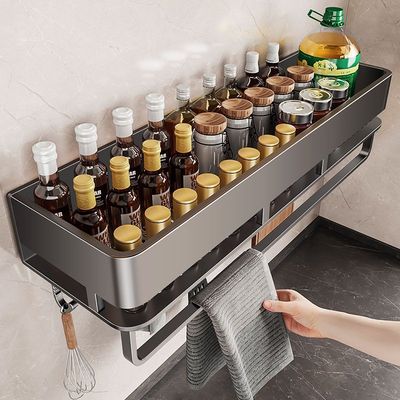 厨房调料置物架免打孔壁挂多层调味品佐料调料品多功能墙上收纳架