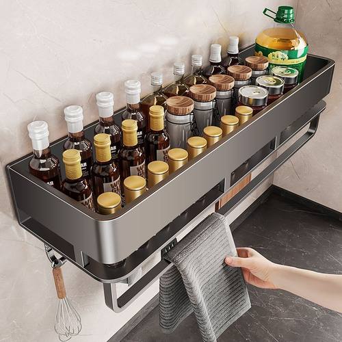 厨房调料置物架免打孔壁挂多层调味品佐料调料品多功能墙上收纳架