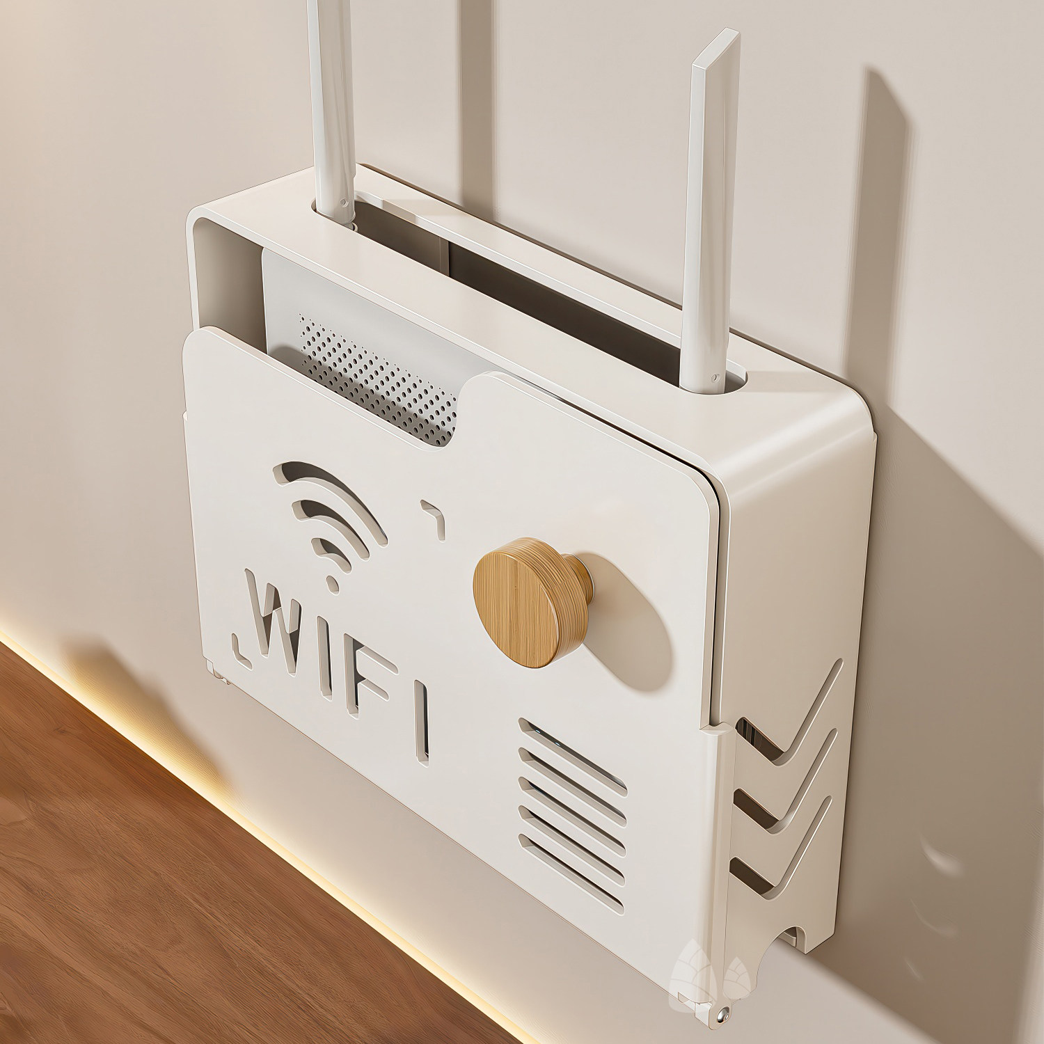无线路由器隐藏收纳盒墙上壁挂放光猫wifi机顶盒置物架遮丑装饰箱
