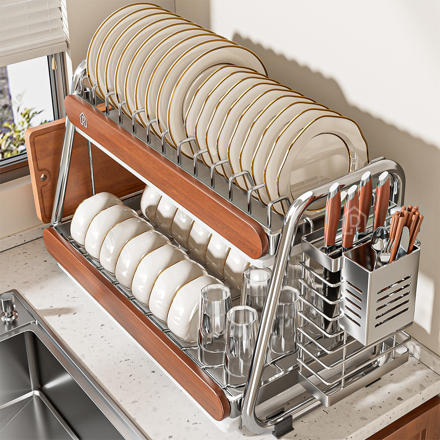 304厨房沥水置物架不锈钢碗碟收纳架多功能放刀具碗盘筷子沥水篮,厨房/烹饪用具,碗架,淘宝优惠券,粉丝福利购,淘宝优惠卷