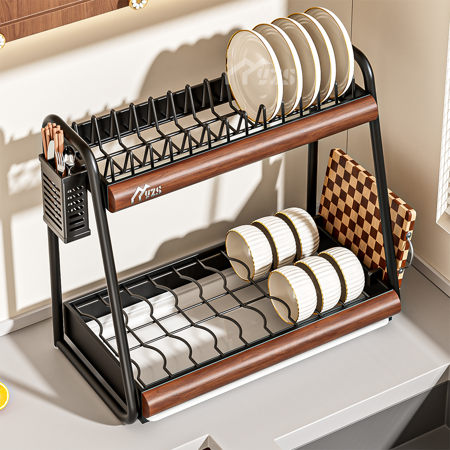 厨房碗架沥水架碗碟收纳架沥水碗盘架碗筷双层放碗碟子盘子置物架