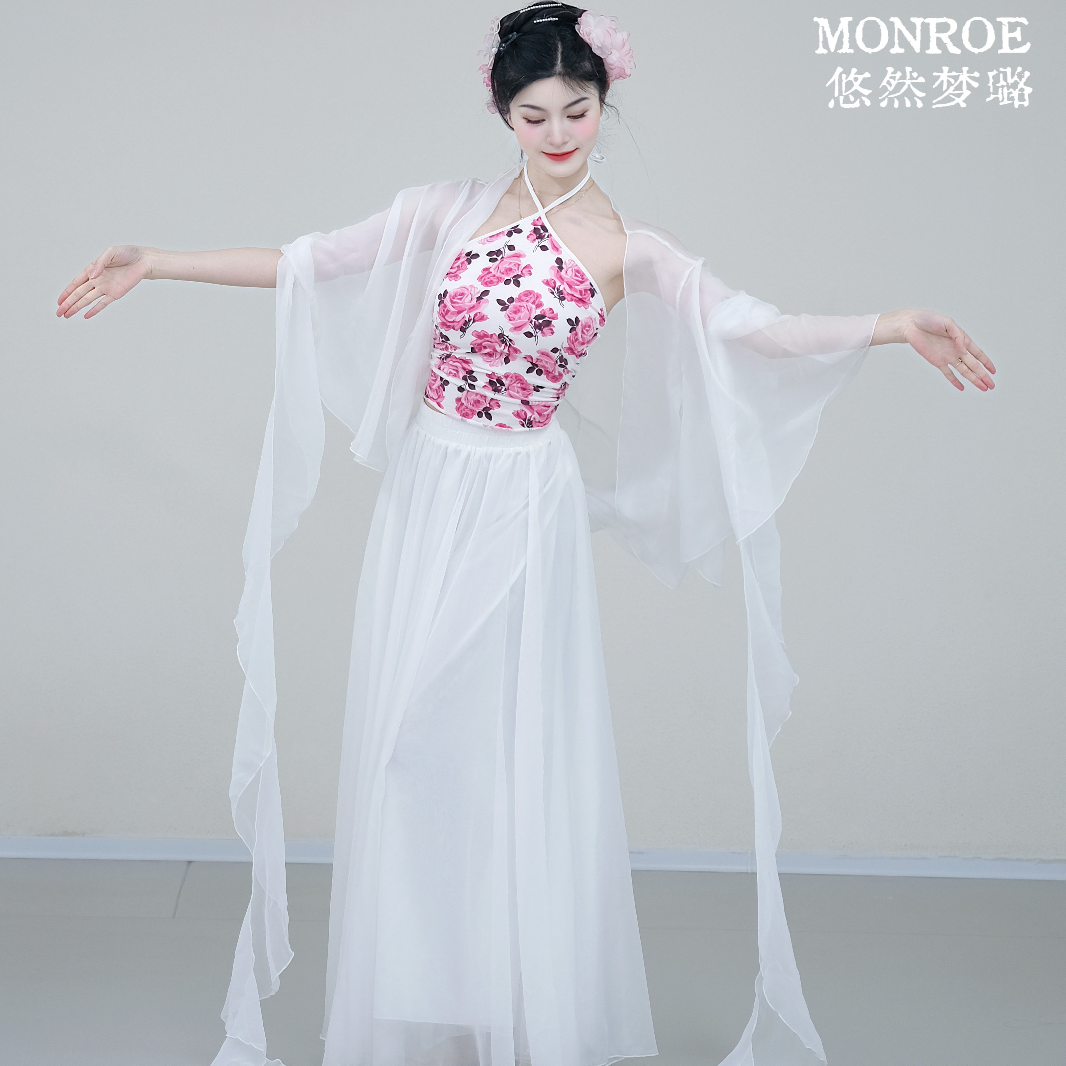 悠然梦璐古典舞服装新款演出套装显瘦表演服性感气质班服玫瑰肚兜