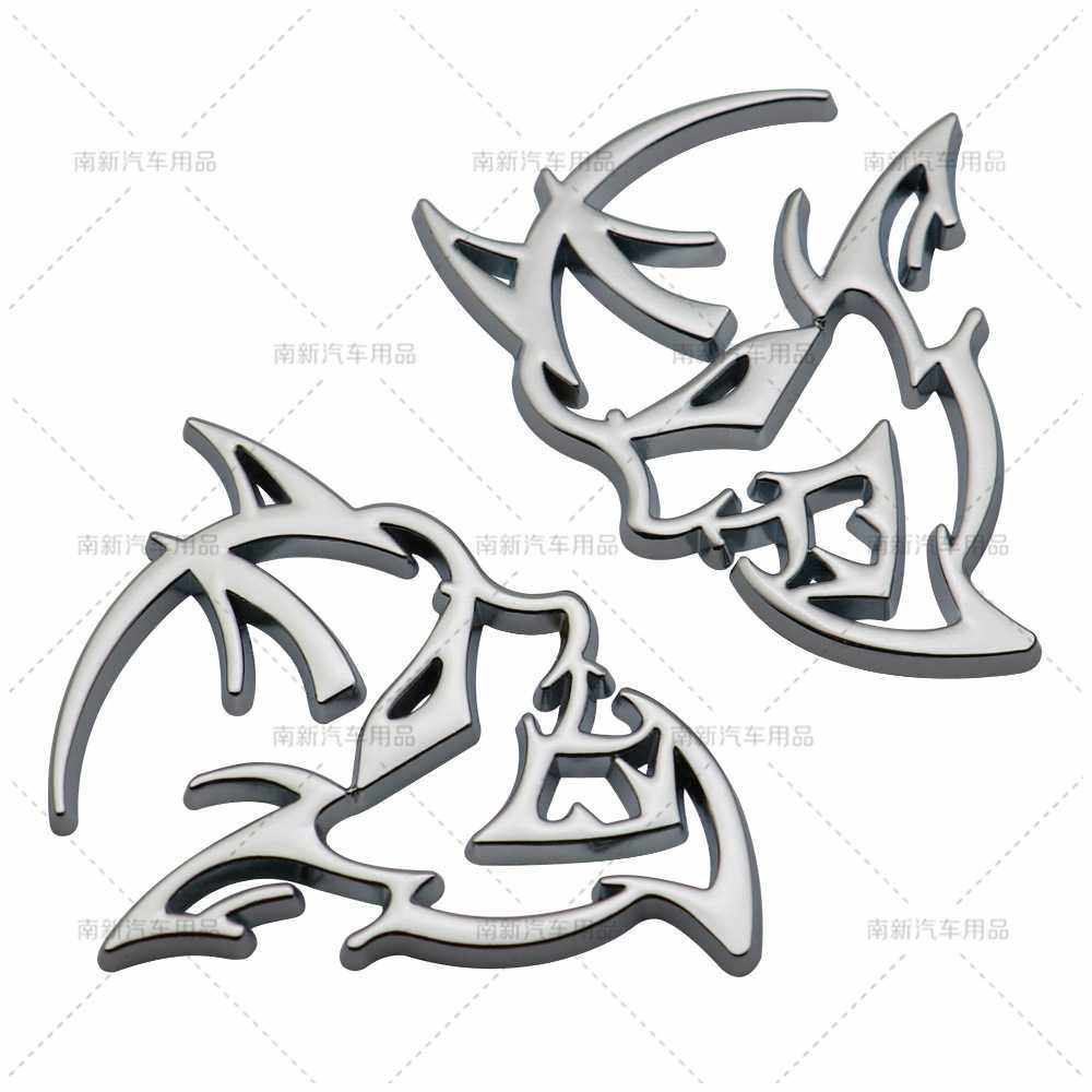 新款直销SRT地狱猫车标 适用于道奇车贴改装贴标 镂空恶魔头对装8