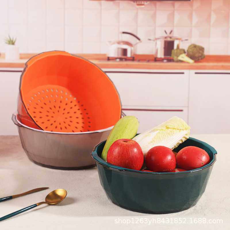 新款直销新款创意菜篮子沥水双层收纳果盆洗水果篮淘米神器厨房双,餐饮具,洗菜盆/沥水篮/漏水筛,淘宝优惠券,粉丝福利购,淘宝优惠卷