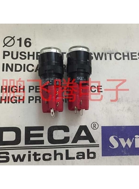 新款直销台湾DECA D16LMR1-2AB白色圆型复位按钮轻触开关 带白炽
