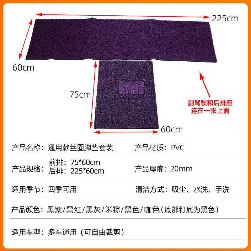 新款直销20mm厚乳胶踏板汽车丝圈脚垫套装可裁剪防滑底钉丝圈脚垫