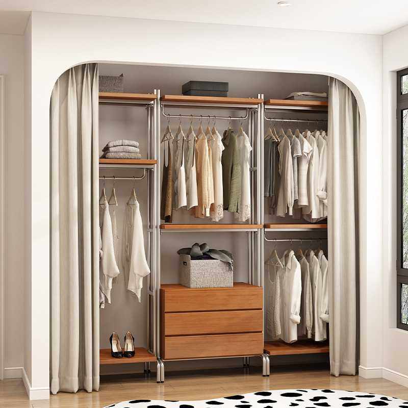 新款直销开放式衣柜铁艺步入式衣架落地卧室砌墙衣橱loft金属衣帽,住宅家具,衣帽架,淘宝优惠券,粉丝福利购,淘宝优惠卷