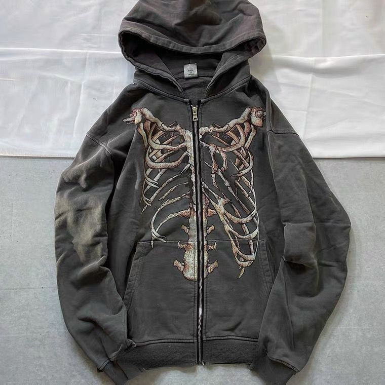Loose fitting high street pullover hoodie宽松高街套头连帽