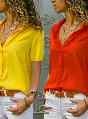 utton Blouse Office Lady Workwear White Chiffon Blouse Femme