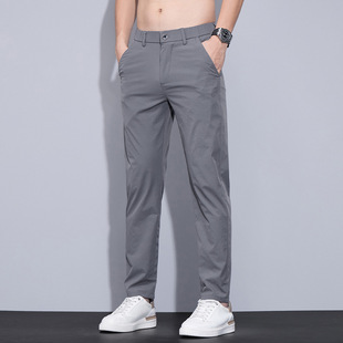 Slim fit straight leg thin pants for men修身休闲直筒薄款裤男