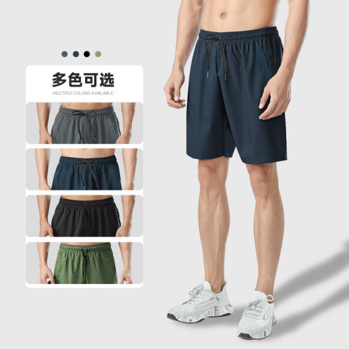 Solid color elastic waist loose shorts男士纯色松紧腰系带短裤