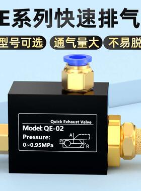 气动快速排气阀QE-01气缸自动快排阀放气阀QE02-03气缸行程控制阀