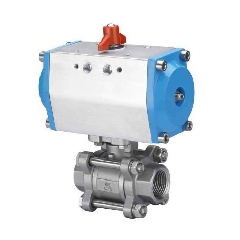 Q611F-16P气动阀门 气动球阀 不锈钢 三片式不锈钢球阀DN50 2寸