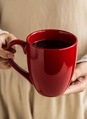 Y牛EB2501017居HOME红陶瓷杯马克杯大容量杯子家喝水杯咖啡杯奶杯