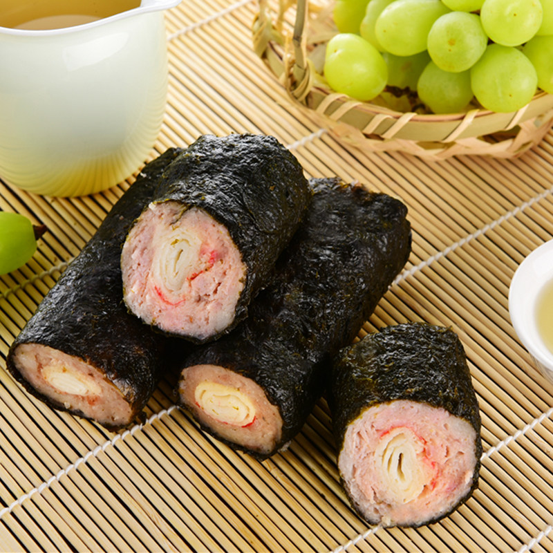 蟹柳紫菜卷100g*4条广式速冻紫菜肉卷营养早餐半成品速冻点心