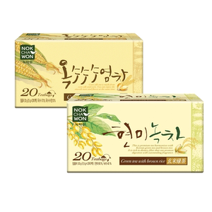 【U先】韩国进口绿茶园玄米糙米绿茶荞麦0糖0脂玉米须茶20T*2盒装