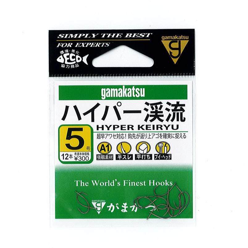 伽玛卡兹溪流鱼钩小物钩gamakatsu茶色冬钓鲫鱼细钩条有倒刺67530