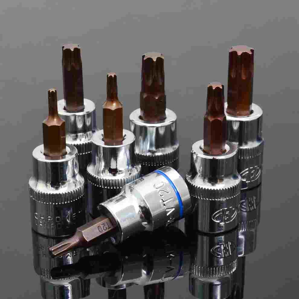 华丰巨箭 S2梅花旋具头套筒 10MM旋具套筒T10T20T30 3/8压批套筒