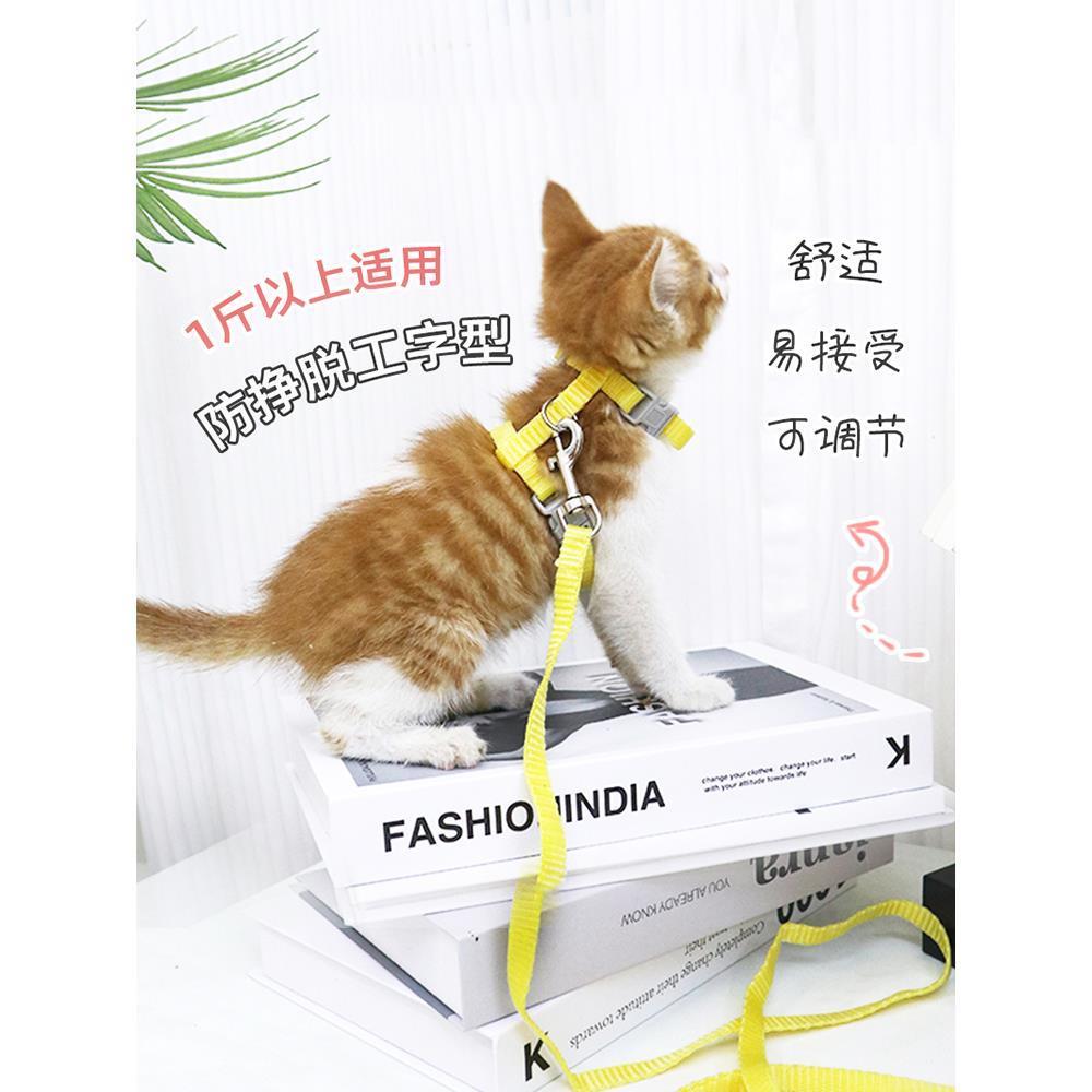 小猫咪牵引绳幼猫幼犬外出迷你犬茶杯犬小狗工字型背带遛狗猫绳