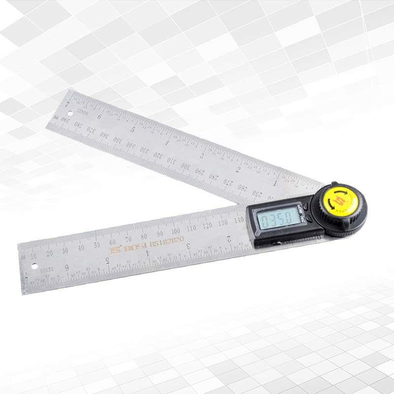 波斯工具 二合一数显角度尺 万用能角尺电子量角器木工角度测量