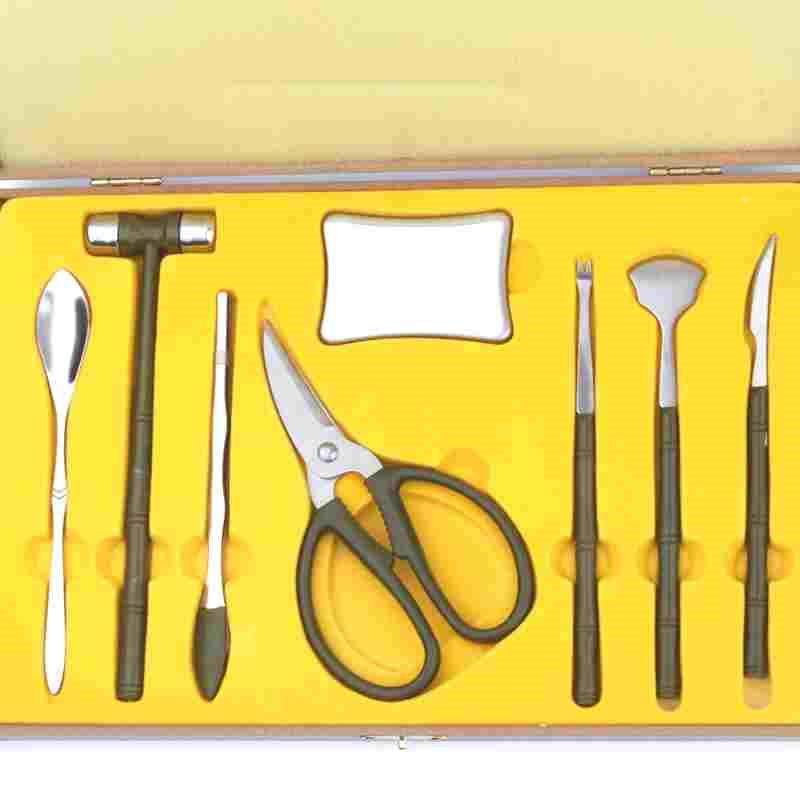 吃蟹专用工具八件套家用不锈钢剥螃蟹大闸蟹夹子钳子吃蟹神器礼品
