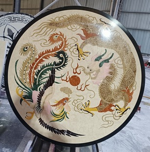 送货到家 包破损 水磨石龙凤图案圆形1.5米拼花现货 包邮