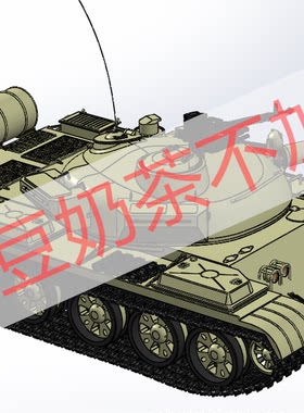 苏联T62主战坦克三维建模3D数模图纸SW STP STL模型