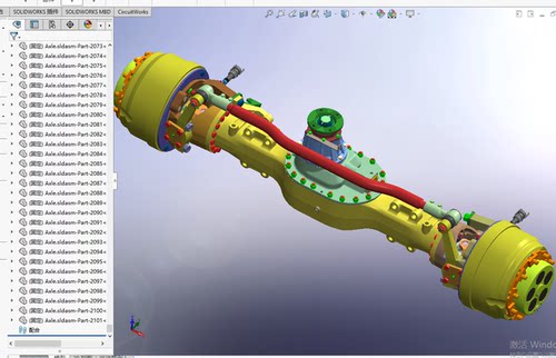 汽车卡车后桥传动桥转向桥图纸建模3D三维模型Solidworks装配STEP