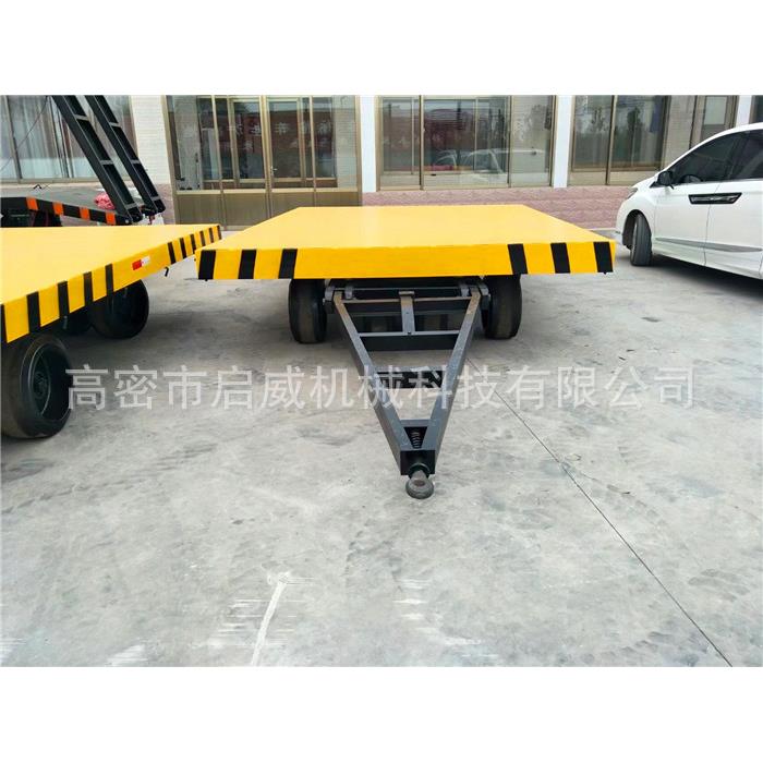 厂家供应0吨平板拖车左右浮动型拖车实心胎拖车