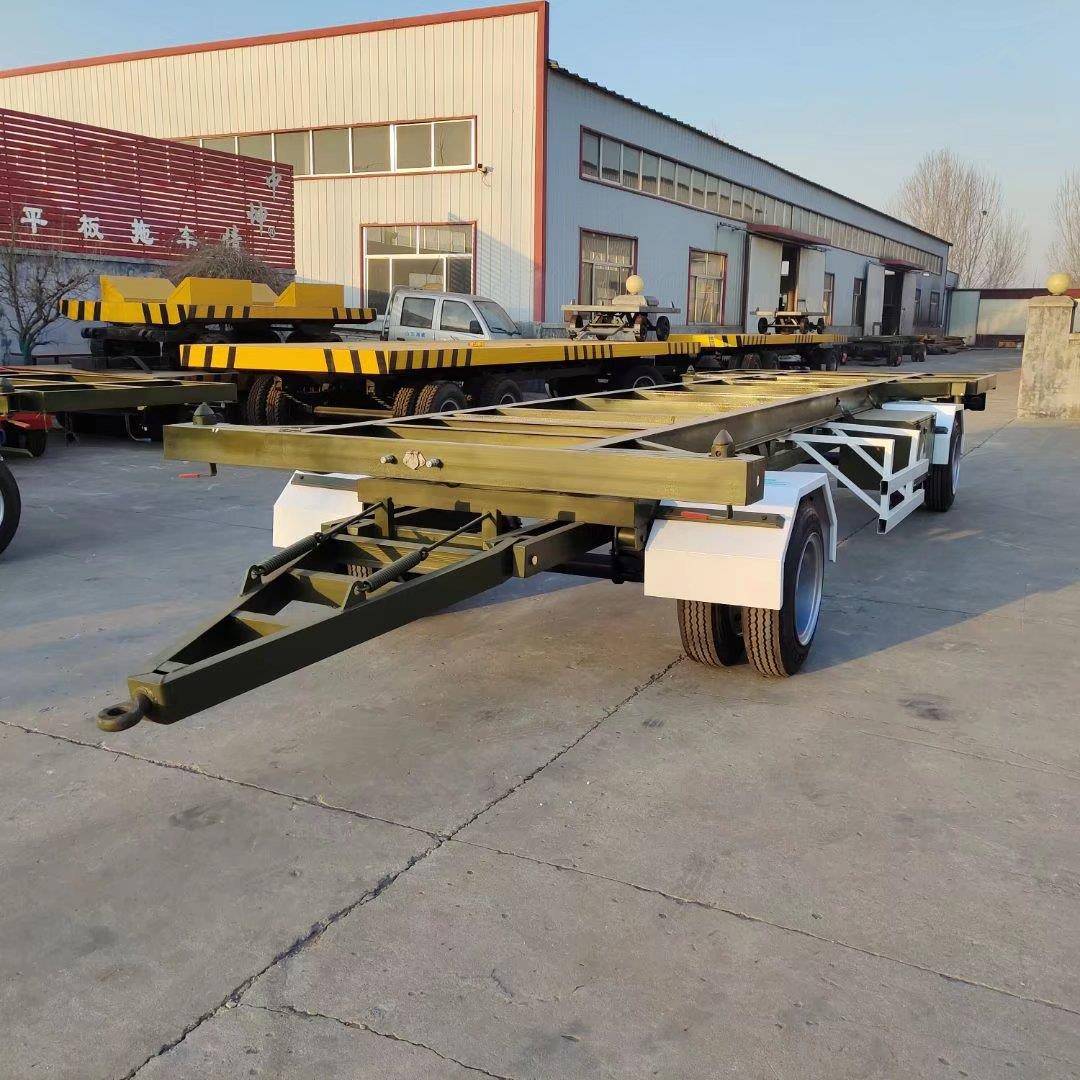 10吨集装箱转运骨架拖车双向牵引骨架拖车全挂式骨架物流中转车