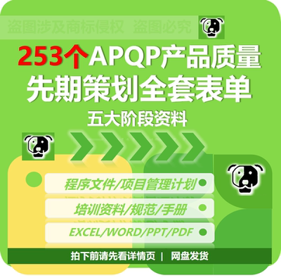 APQP产品质量先期策划开发表单计划规划程序管理规范五大阶段项目