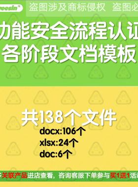 ISO26262车辆功能安全流程认证输出产物文档模板 全部138个文件