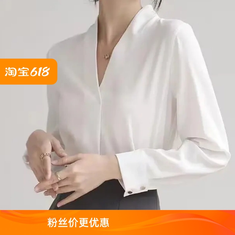 长袖雪纺衬衫抗皱气质通勤