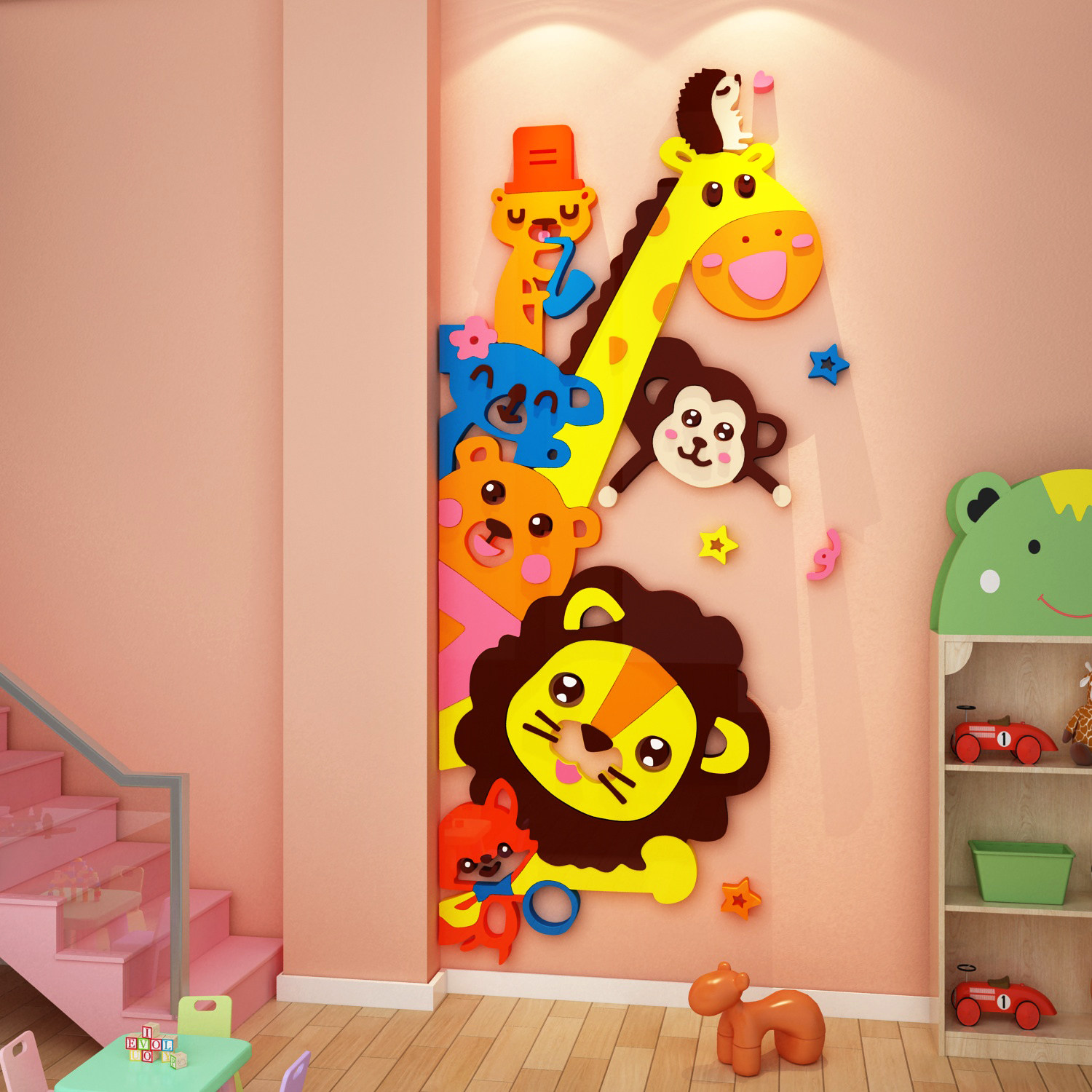 幼儿园墙面装饰教室楼梯走廊环创主题成品儿童房托管班机构形象贴
