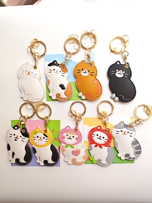 原品生活猫咪小狗airtag定位器保护套门禁卡套钥匙扣卡通IC卡挂饰