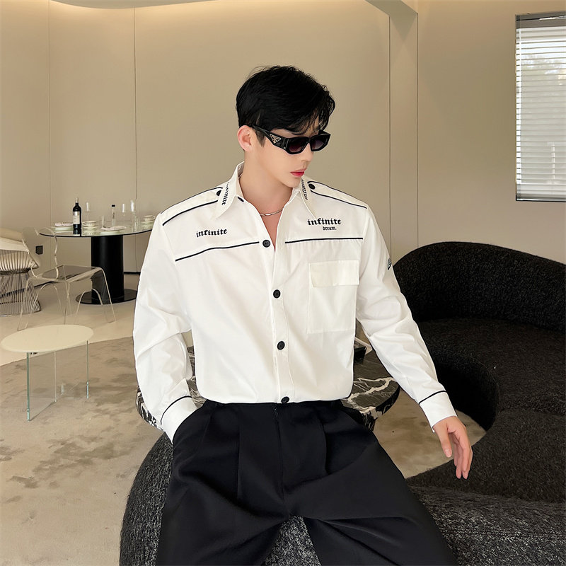 韩版机车印花衬衫男P85,男装衬衫,星座1111（原C206）