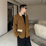 新款春款小众设计感背后穿绳百搭拼接西装外套男女同款286P155，男装西服套装，星座1111（原C206）