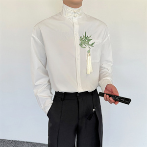 新中式高级感刺绣流苏长袖衬衫男女同款P85图片