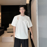 夏季设计感圆领宽松镂空T恤高级感短袖p65，男装T恤，星座1111（原C206）