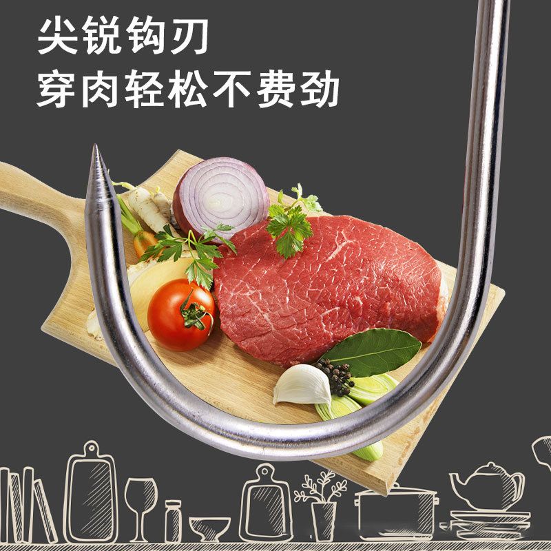 不锈钢挂钩咸肉烤鸭晒鱼干厨房用品腊肉S型钩子钩挂挂尖头钩晒钩