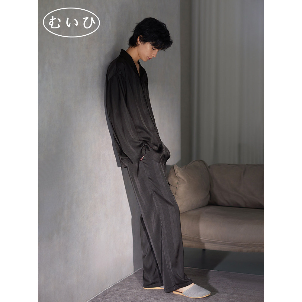 【日本むいひ轻奢】睡衣男春秋款真丝夏薄款高级感冰丝长袖家居服